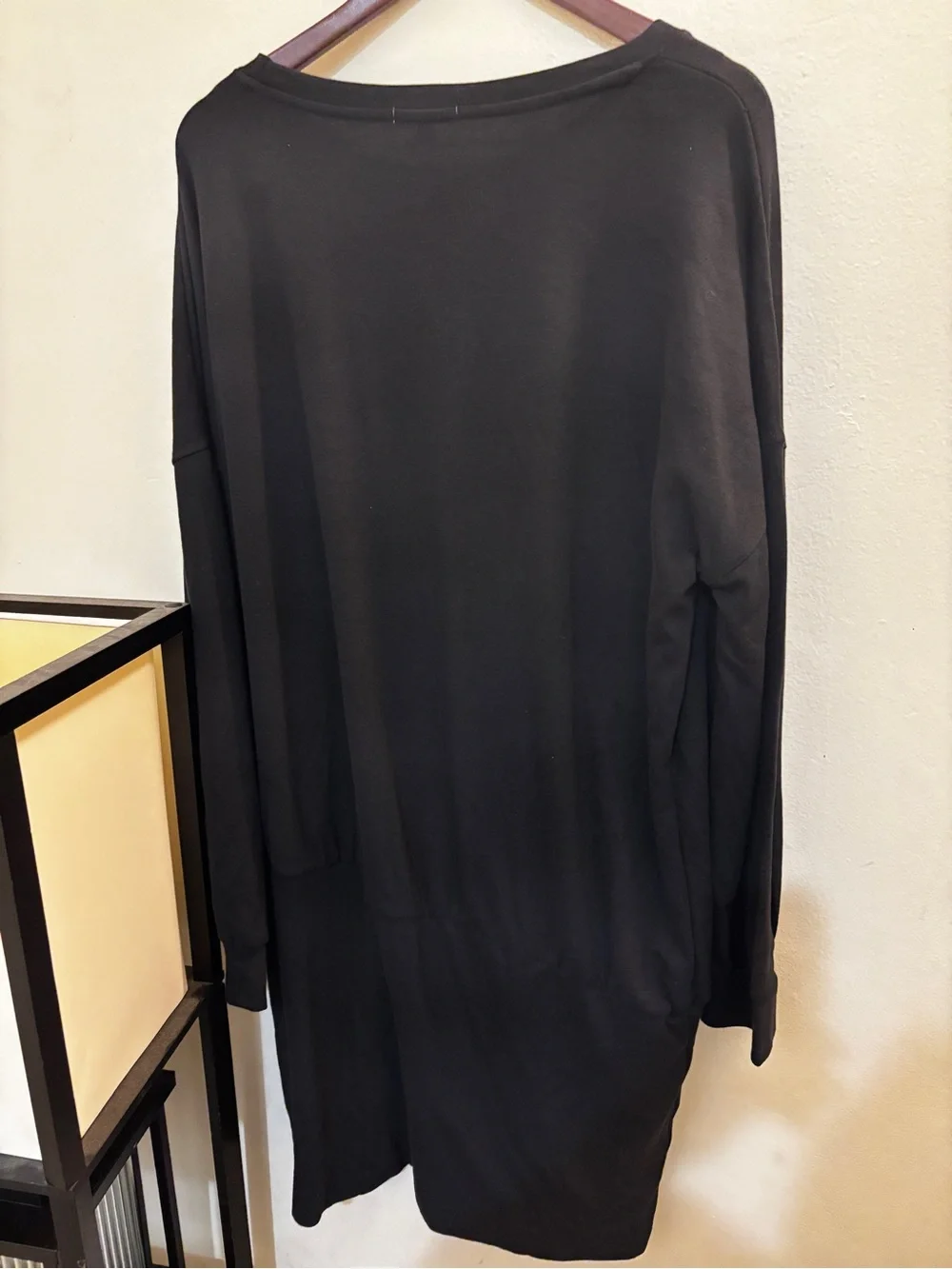 Crewneck Longline Black Dress - Contemporary Everyday Essential